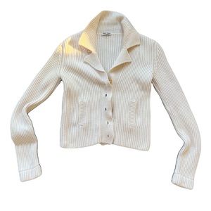 MIU MIU vintage ribbed sweater in off white